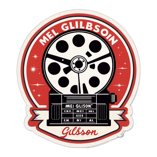 Retro Film Reel Design with Mel Gibson