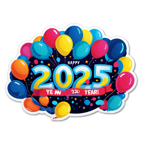 Stiker Selamat Tahun Baru 2025