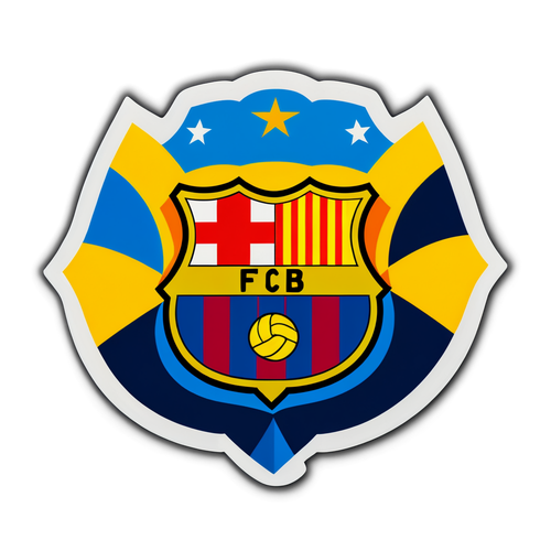 Oplev FC Barcelonas Fodboldmagnetisme! Dynamisk Klistermærke Fejrer Den Episk Kamp Mod Monaco!