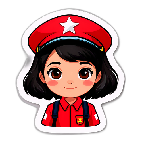 Etichetă cu avatar drăguț pentru alertă roșie