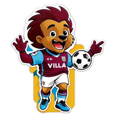 Lekent klistremerke med Aston Villa-mascot