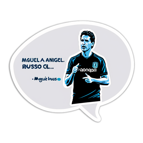 Sticker de Miguel Ángel Russo en la pizarra