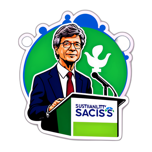 Adesivo di Jeffrey Sachs con Temi Globali