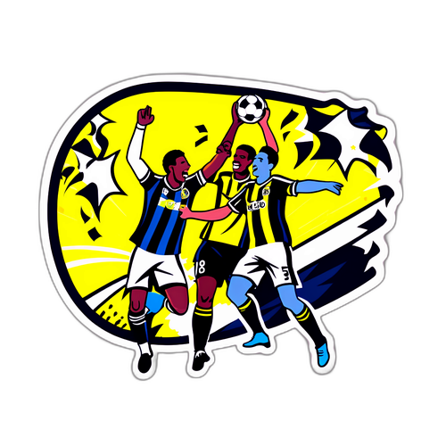 Sticker van een Voetbalwedstrijd