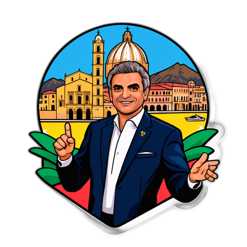Adesivo rappresentante il Sindaco di Palermo