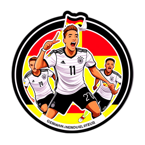 สติ๊กเกอร์ทีมฟุตบอลเยอรมัน U21 ฉลองชัยชนะ