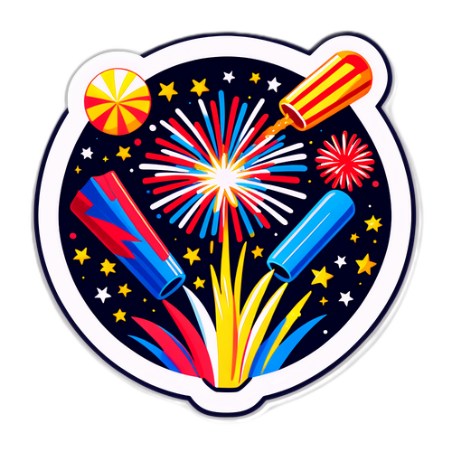 게임 중 불꽃놀이 장면 스티커