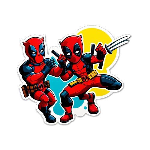 Deadpool ve Wolverine'in Komik Kapışması! Marvel Hayranlarını Büyüleyecek Sticker Tasarımı!