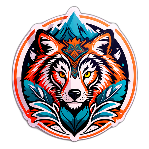 Наліпка з дикими тваринами, що символізують силу природи