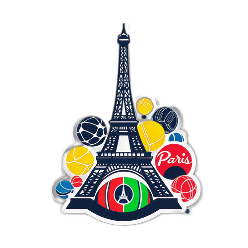 Jedinečný nálepka Eiffelovy věže s PSG motivy