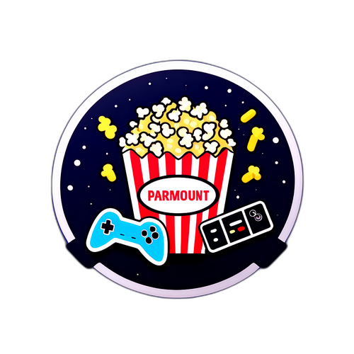 Adesivo Paramount+ com Ícones de Entretenimento
