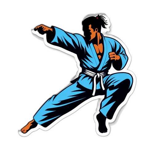 Karate Dövüşçüsü Silueti Sticker
