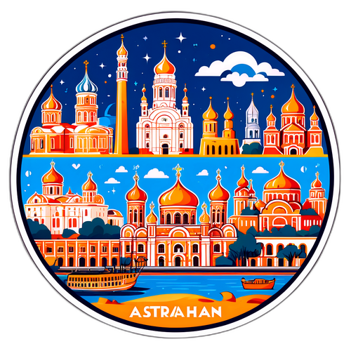 Дизайн, представляющий памятники Астрахани