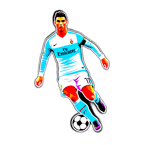 Sticker van Cristiano Ronaldo in actie