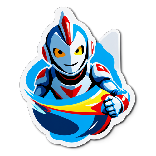 Ultraman on a Spaceship Sticker