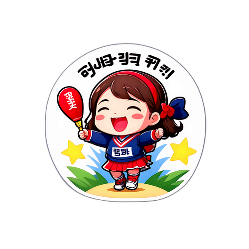 응원 메시지를 담은 귀여운 캐릭터 스티커