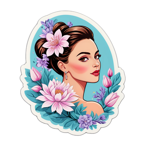Sticker cu Mara Banica - Eleganță și Flori Delicate