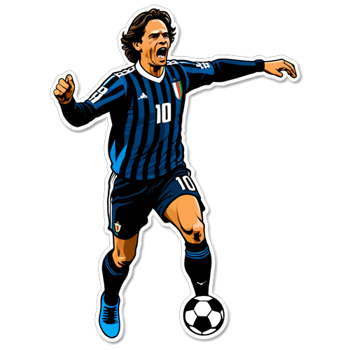 Vintage-stil klistermærke af Filippo Inzaghi