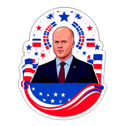 Fredrik Reinfeldt med Podium och Politiska Symboler