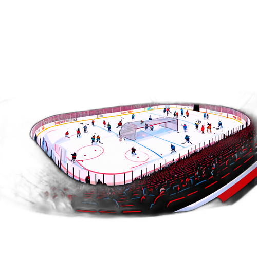 Adegan Fantasi Arena Salji untuk Pertandingan Hoki Ais