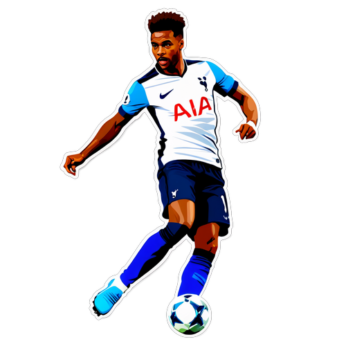 Dibujo de un jugador del Tottenham haciendo una jugada espectacular