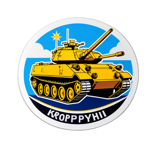 Креативна наклейка з військовою технікою у Кропивницькому