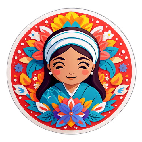 Pokojná nálepka Lajna, symbolizující přátelství a podporu mezi různorodými ženami