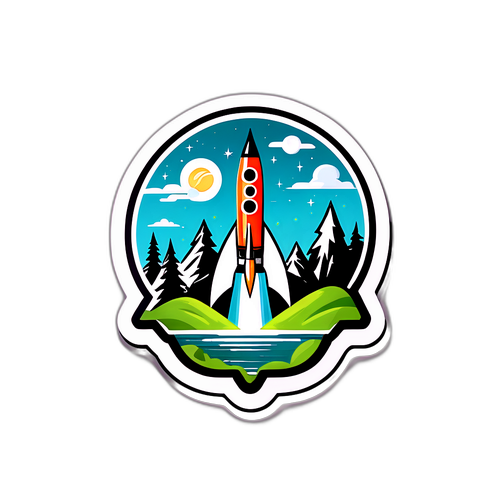 Елегантний значок з буксирним ракетом на фоні ландшафту