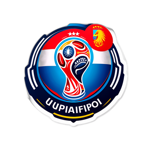 UEFA Emblem Aufkleber mit Motto 'Gemeinsam für die WM-Qualifikation'