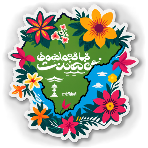 Descubra a Terra de Cultura: O Sticker que Celebra Bangladesh com Flores e Orgulho Nacional!