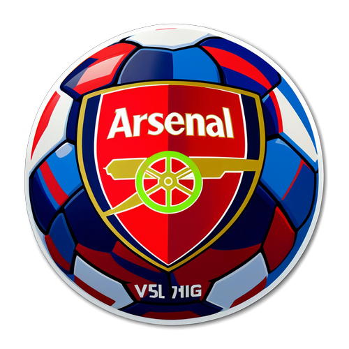 Dynamic Soccer Ball Sticker with Arsenal and Ipswich Town Logos