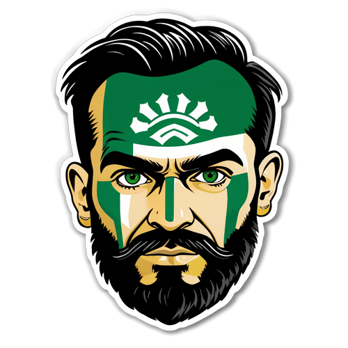 Sticker Stylish Sporting CP: Portrait Ruben Amorim dalam Nuansa Hijau Putih!