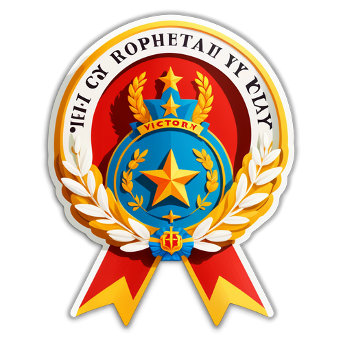 День Победы 9 мая с символом Бессмертного полка в форме георгиевской ленточки