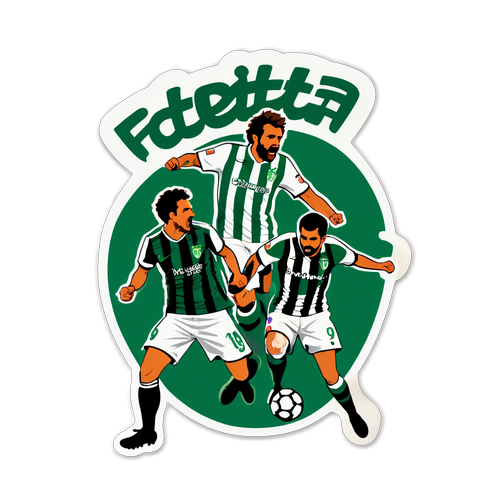 Sticker cu o ilustrație epică a meciului Real Betis vs Chelsea