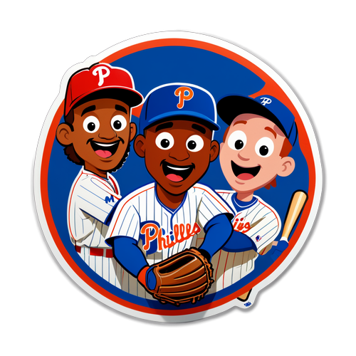 Don't Strike Out! Discover This Adorable Phillies vs. Mets Cartoon Design!