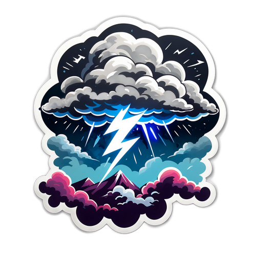 Samolepka supercely s malovaným stříbrným bleskem