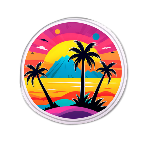 Artistieke sticker van de zonsondergang in Málaga