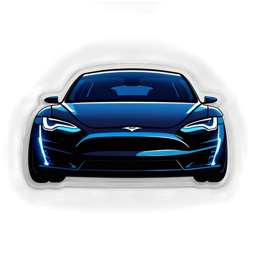 Modern TSLA Electric Vehicle Sticker