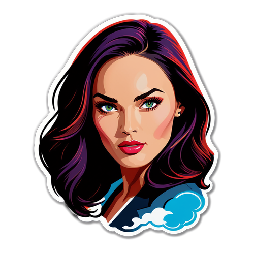 Umělecká nálepka s ikonickým obrazem Megan Fox