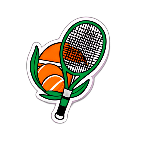 Stylish klistremerke som representerer spenningen ved Roland Garros