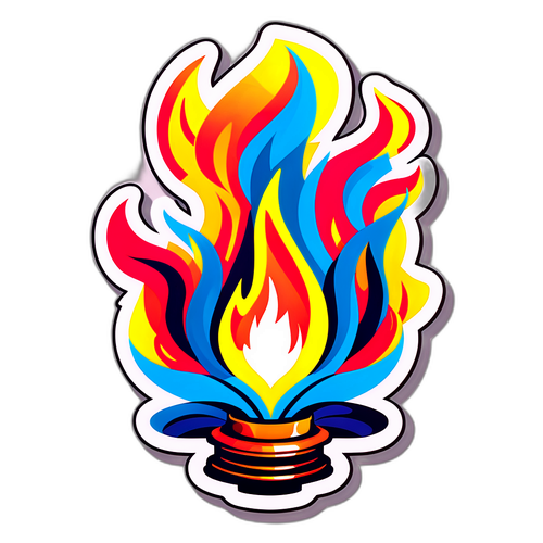 Символічний образ олімпійського вогню в стилі поп-арт