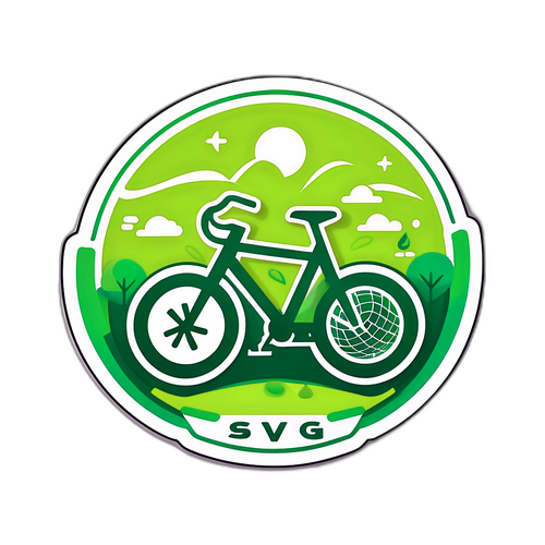 绿色体育活动贴纸设计