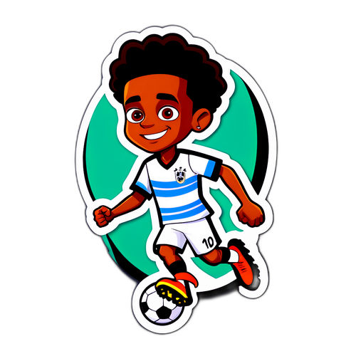 Ilustrasi Stiker Rodrygo Goes dengan Gaya Kartun