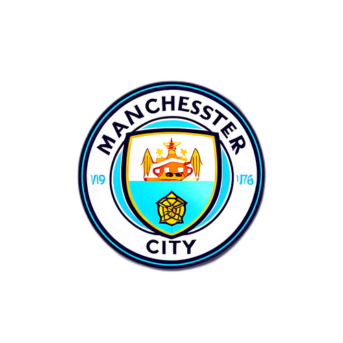 สติกเกอร์สีน้ำเงินสดใสสำหรับสโมสรฟุตบอลแมนเชสเตอร์ซิตี้