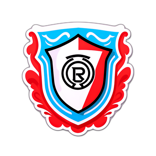 Escudo de River Plate con espuma del mar
