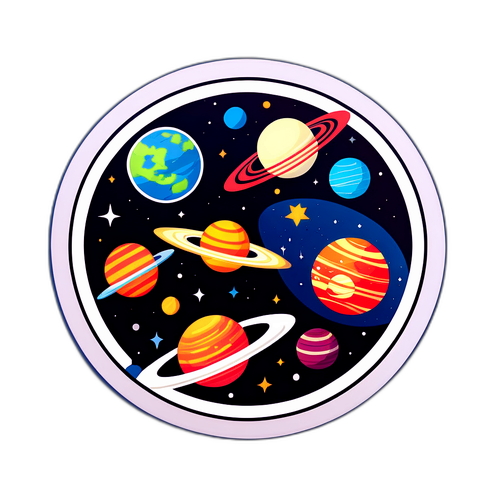 우주와 행성을 나타내는 인노스페이스 비전 스티커