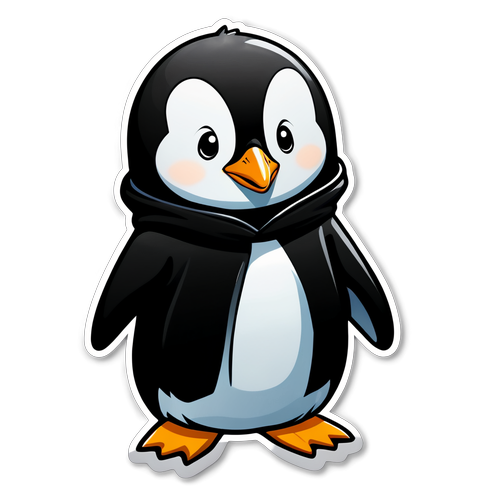 Penguin in Black Hoodie