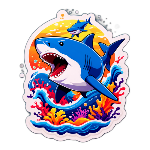 Vidám cápák a tenger mélyén