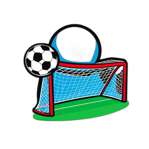 Sjov tegneserie fodboldmål med bold