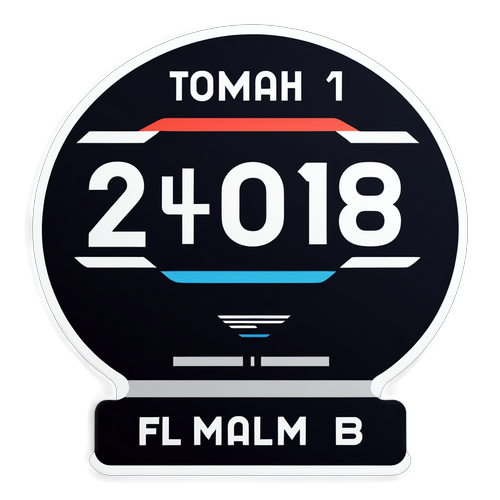 Minimalistowy naklejka F1 z boldową typografią